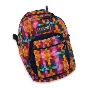 trans Jansport geometric Multicolor Utility multiple pockets shoulder Backpack